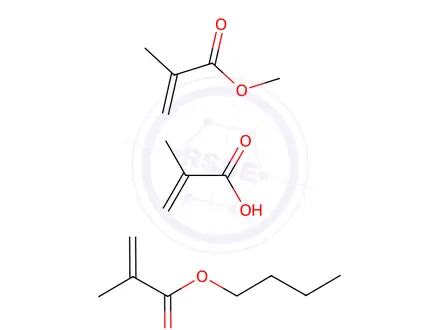Chemical structure of 2-Propenoic acid, 2-methyl-, polymer with butyl 2-methyl-2-propenoate and methyl 2-methyl-2-propenoate