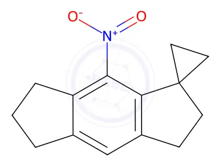 Chemical structure of 8'-Nitro-3',5',6',7'-tetrahydro-2'H-spiro[cyclopropane-1,1'-s-indacene]