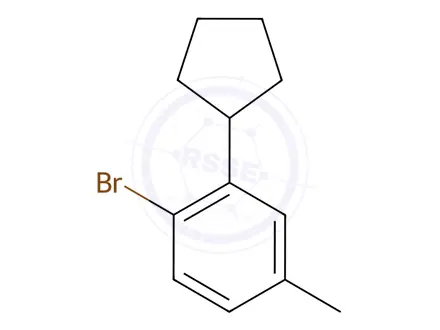 Chemical structure of Benzene, 1-bromo-2-cyclopentyl-4-methyl-