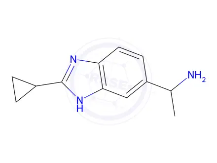 Chemical structure of 1-(2-Cyclopropyl-1H-benzo[d]imidazol-5-yl)ethan-1-amine