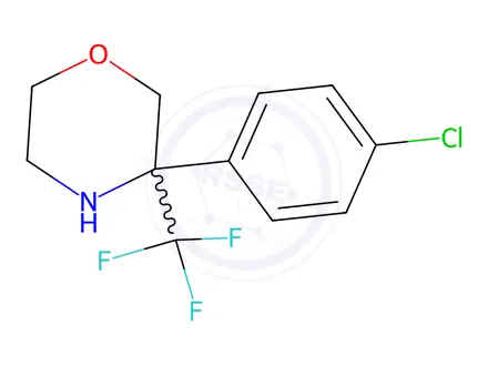 Chemical structure of 3-(4-chlorophenyl)-3-(trifluoromethyl)morpholine