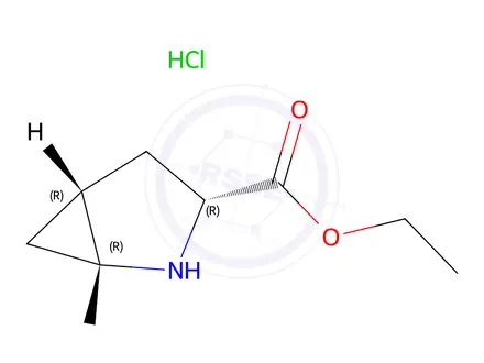 Chemical structure of Ethyl (1R,3R,5R)-2-azabicyclo[3.1.0]hexane-3-carboxylate hydrochloride