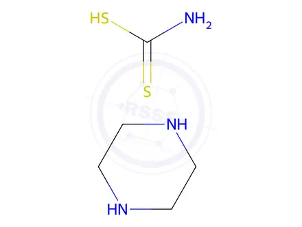 Chemical structure of dithiocarbamic acid, compound with piperazine