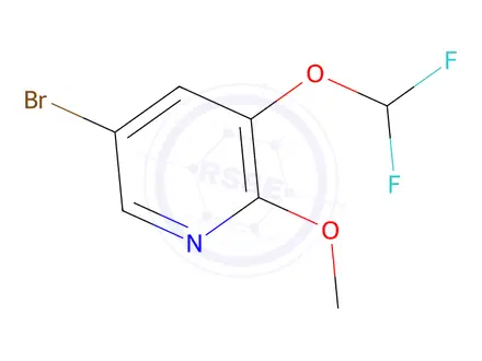 Chemical structure of 5-Bromo-3-(difluoromethoxy)-2-methoxypyridine