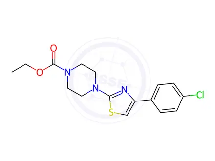Chemical structure of Ethyl 4-(4-(4-chlorophenyl)thiazol-2-yl)piperazine-1-carboxylate