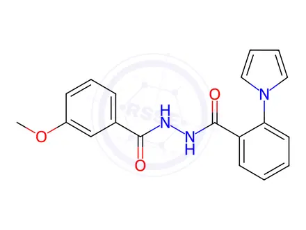 Chemical structure of N'-(3-methoxybenzoyl)-2-(1H-pyrrol-1-yl)benzohydrazide