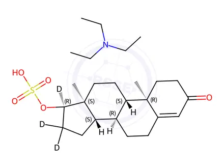 Chemical structure of Epitestosterone Sulfate-d3 Triethylamine Salt