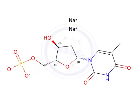 Chemical structure of Deoxyribose thymidylic acid sodium(dTMP-Na)
