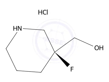 Chemical structure of (S)-(3-fluoropiperidin-3-yl)methanol hydrochloride