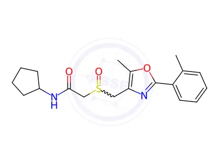 Chemical structure of Acetamide, N-cyclopentyl-2-[[[5-methyl-2-(2-methylphenyl)-4-oxazolyl]methyl]sulfinyl]-