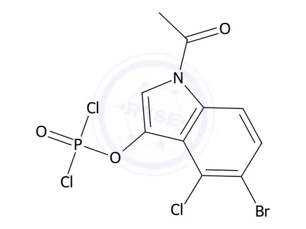 Chemical structure of 1-Acetyl-5-bromo-4-chloro-1H-indol-3-yl phosphorodichloridate