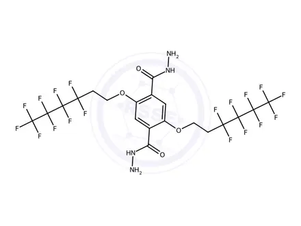 Chemical structure of 2,5-Bis((3,3,4,4,5,5,6,6,6-nonafluorohexyl)oxy)terephthalohydrazide