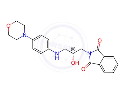 Chemical structure of 4-[((2R)-Hydroxy-3-phthalimido)propylamine]phenyl-3-morpholine