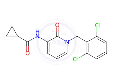 Chemical structure of N-(1-(2,6-dichlorobenzyl)-2-oxo-1,2-dihydropyridin-3-yl)cyclopropanecarboxamide