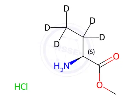 Chemical structure of L-2-Aminobutyric Acid-d5 Methyl Ester Hydrochloride