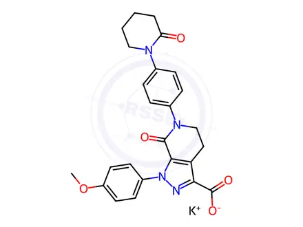 Chemical structure of Apixaban Carboxylic Acid Impurity Potassium Salt