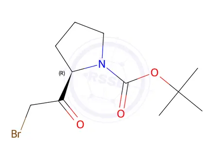 Chemical structure of tert-Butyl (R)-2-(2-bromoacetyl)pyrrolidine-1-carboxylate