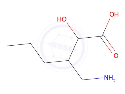 Chemical structure of 3-(Aminomethyl)-2-hydroxyhexanoic acid