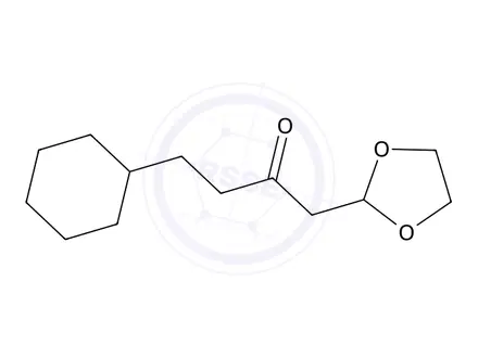 Chemical structure of 4-Cyclohexyl-1-(1,3-dioxolan-2-yl)butan-2-one