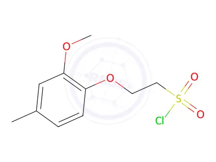 Chemical structure of 2-(2-Methoxy-4-methylphenoxy)ethane-1-sulfonyl chloride
