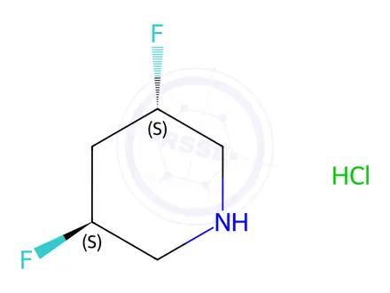 Chemical structure of (3S,5S)-3,5-difluoropiperidine;hydrochloride