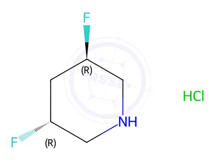 Chemical structure of (3S,5S)-3,5-difluoropiperidine hydrochloride
