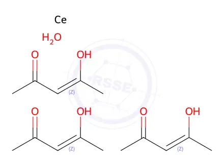 Chemical structure of CERIUM (III) ACETYLACETONATE HYDRATE