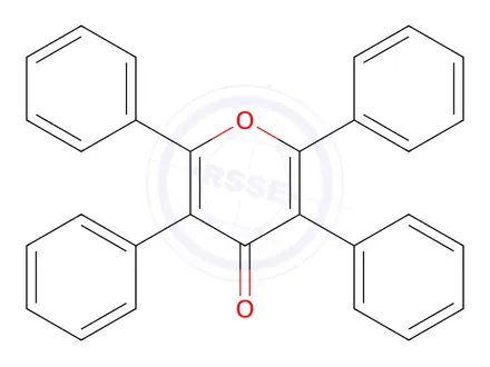 Chemical structure of 2,3,5,6-Tetraphenyl-4H-pyran-4-one
