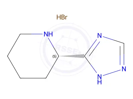 Chemical structure of (S)-2-(1H-1,2,4-triazol-5-yl)piperidine hydrobromide
