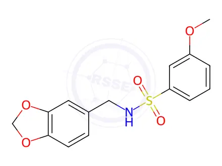 Chemical structure of N-(Benzo[d][1,3]dioxol-5-ylmethyl)-3-methoxybenzenesulfonamide