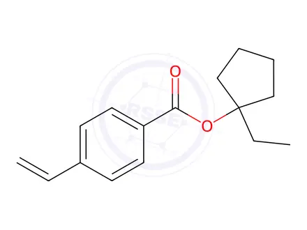 Chemical structure of Benzoic acid, 4-ethenyl-, 1-ethylcyclopentyl ester