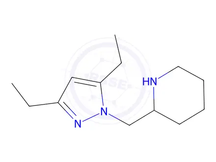 Chemical structure of 2-((3,5-diethyl-1h-pyrazol-1-yl)methyl)piperidine