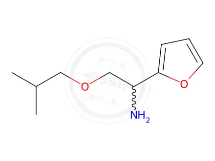 Chemical structure of 1-(furan-2-yl)-2-(2-methylpropoxy)ethan-1-amine