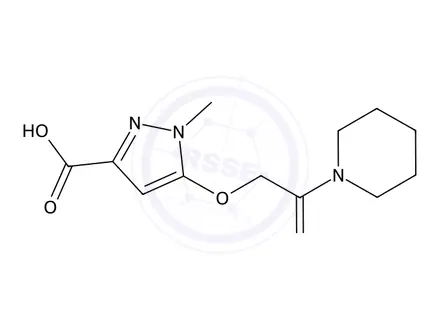 Chemical structure of 1-Methyl-5-(2-oxo-2-(piperidin-1-yl)ethoxy)-1H-pyrazole-3-carboxylic acid
