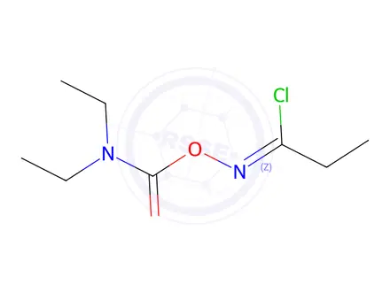 Chemical structure of (1-chloropropylideneamino) N,N-diethylcarbamate