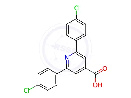 Chemical structure of 2,6-bis(4-chlorophenyl)-4-pyridinecarboxylic acid