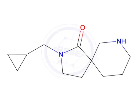 Chemical structure of 2-(cyclopropylmethyl)-2,7-diazaspiro[4.5]decan-1-one