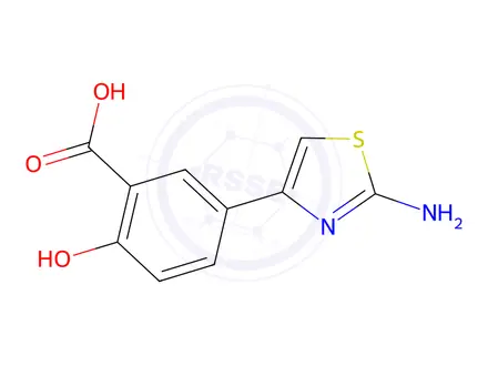Chemical structure of 5-(2-Aminothiazol-4-yl)-2-hydroxybenzoic acid