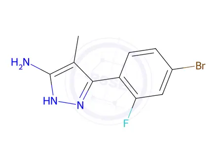 Chemical structure of 3-(4-Bromo-2-fluorophenyl)-4-methyl-1h-pyrazol-5-amine
