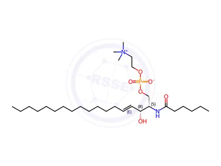 Chemical structure of 06:0 SM (d18:1/6:0)