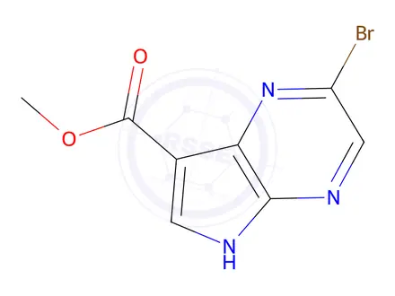 Chemical structure of Methyl 2-Bromo-5H-pyrrolo[2,3-B]pyrazine-7-carboxylate