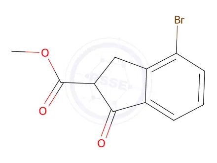 Chemical structure of Methyl 4-bromo-1-oxo-2,3-dihydro-1H-indene-2-carboxylate