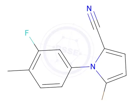 Chemical structure of 5-Bromo-1-(3-fluoro-4-methylphenyl)-1H-pyrrole-2-carbonitrile