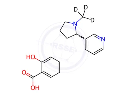 Chemical structure of (+/-)-Nicotine-d3 salicylate salt