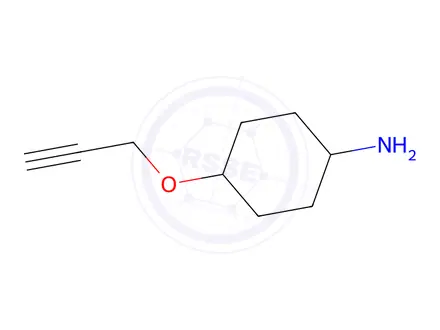 Chemical structure of 4-(prop-2-yn-1-yloxy)cyclohexan-1-amine, trans