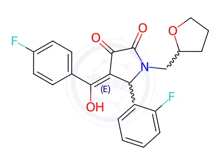 Chemical structure of 4-(4-Fluorobenzoyl)-5-(2-fluorophenyl)-3-hydroxy-1-((tetrahydrofuran-2-yl)methyl)-1H-pyrrol-2(5H)-one