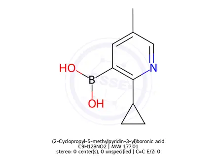 Chemical structure of (2-Cyclopropyl-5-methylpyridin-3-yl)boronic acid