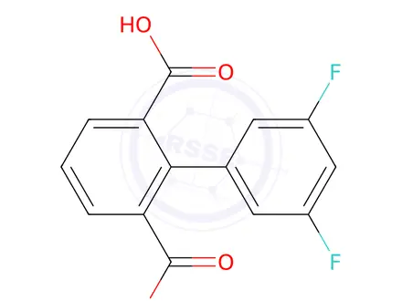 Chemical structure of 3`,5`-difluoro-[1,1`-biphenyl]-2,6-dicarboxylic acid