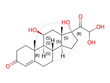 Chemical structure of 17-Dehydro-21-hydroxy Hydrocortisone