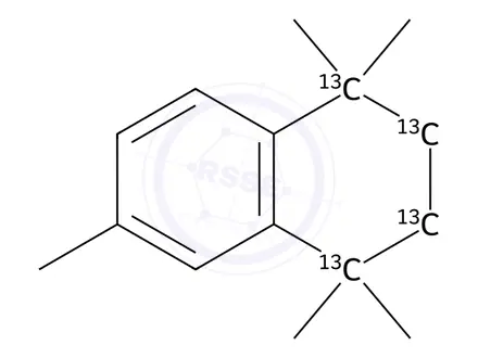 Chemical structure of 1,1,4,4,6-Pentamethyl-1,2,3,4-tetrahydronaphthalene-13C4